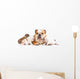 English bulldog mother with puppies Wall Decal