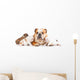 English bulldog mother with puppies Wall Decal