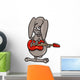 Bunny Playing Guitar Cartoon Wall Decal