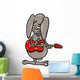 Bunny Playing Guitar Cartoon Wall Decal