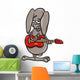 Bunny Playing Guitar Cartoon Wall Decal