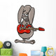 Bunny Playing Guitar Cartoon Wall Decal