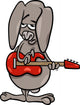 Bunny Playing Guitar Cartoon Wall Decal