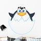 Surprise Baby Penguin out of an Egg Shell Wall Decal