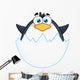 Surprise Baby Penguin out of an Egg Shell Wall Decal