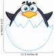 Surprise Baby Penguin out of an Egg Shell Wall Decal