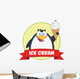 Smiling Penguin With Ice Cream Wall Decal