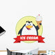 Smiling Penguin With Ice Cream Wall Decal