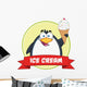 Smiling Penguin With Ice Cream Wall Decal