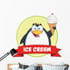 Smiling Penguin With Ice Cream Wall Decal