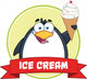 Smiling Penguin With Ice Cream Wall Decal