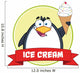 Smiling Penguin With Ice Cream Wall Decal