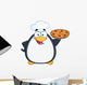 Chef Penguin Holding a Pizza Pie Wall Decal