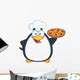 Chef Penguin Holding a Pizza Pie Wall Decal