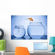 Goldfish Happily Jumping to Join Other Fish Wall Decal