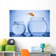 Goldfish Happily Jumping to Join Other Fish Wall Decal