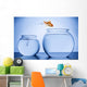 Goldfish Happily Jumping to Join Other Fish Wall Decal