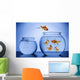 Goldfish Happily Jumping into a New Bowl Wall Decal