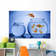 Goldfish Happily Jumping into a New Bowl Wall Decal