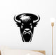 Bison Front Head Black Wall Decal
