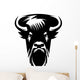 Bison Front Head - Black and White Vector Design Wall Decal