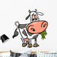 cow farm animal cartoon illustration Wall Decal
