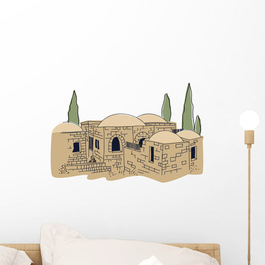 Ancient, Town,  Middle East, Illustration Wall Decal