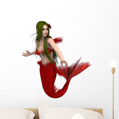 Mermaid shown on a wall