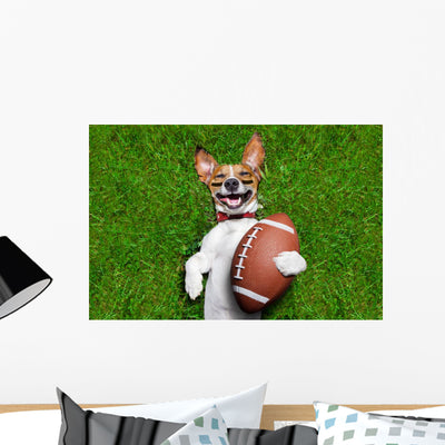 American Football Dog shown on a wall