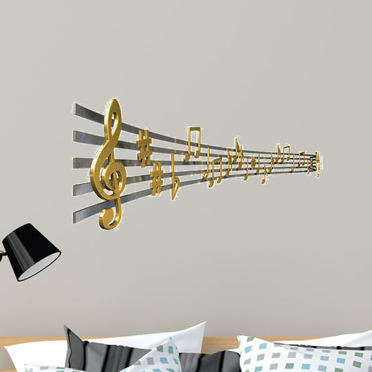Gold Music Notes Wavy