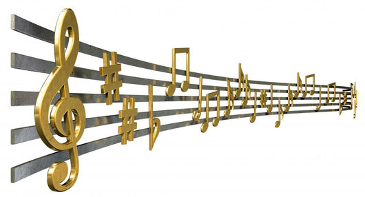 Gold Music Notes Wavy