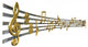 Gold Music Notes Wavy