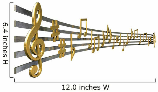 Gold Music Notes Wavy