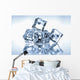 Ice cubes on blue background Wall Mural