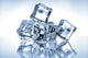 Ice cubes on blue background Wall Mural