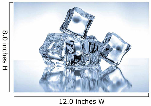 Ice cubes on blue background Wall Mural