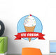 Ice Cream Cone Circle Banner With Text Wall Decal