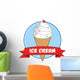 Ice Cream Cone Circle Banner With Text Wall Decal