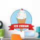 Ice Cream Cone Circle Banner With Text Wall Decal