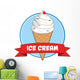 Ice Cream Cone Circle Banner With Text Wall Decal