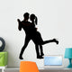 Silhouette of Asian couple dancing Wall Decal