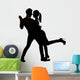 Silhouette of Asian couple dancing Wall Decal