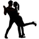 Silhouette of Asian couple dancing Wall Decal