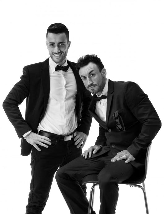 Two elegant men in suit and bowtie Wall Decal