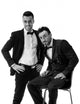 Two elegant men in suit and bowtie Wall Decal