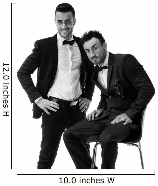 Two elegant men in suit and bowtie Wall Decal