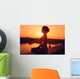 Yoga meditation  during the sunset Wall Mural