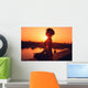 Yoga meditation  during the sunset Wall Mural
