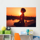 Yoga meditation  during the sunset Wall Mural