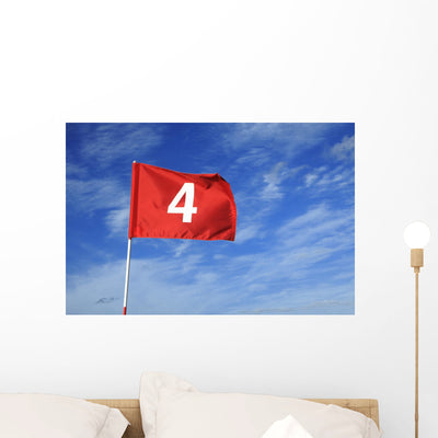Golf Flag 4 Wall Mural shown on a wall